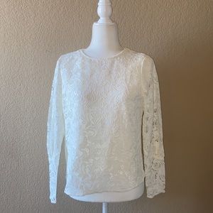 NWT Express ivory lace overlay blouse, size small